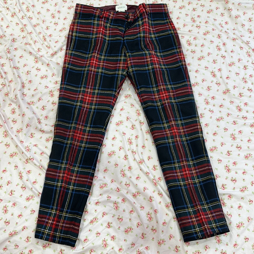 Gucci Kids Plaid Wool Trousers